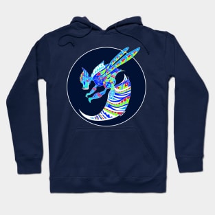 killer bee in blue pattern art ecopop Hoodie